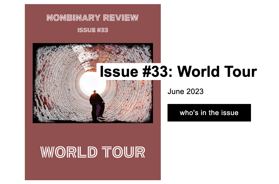 Marketing image of Issue 33 of Nonbinary Review, "World Tour"